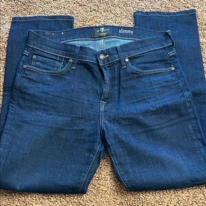 7 For All Mankind Mens Skinny Jeans - Deep Indigo 33 x 29